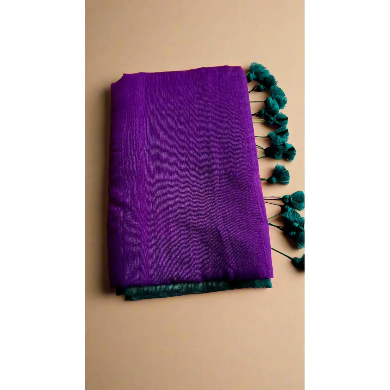 Sea Green and Indigo Saree with Tassels