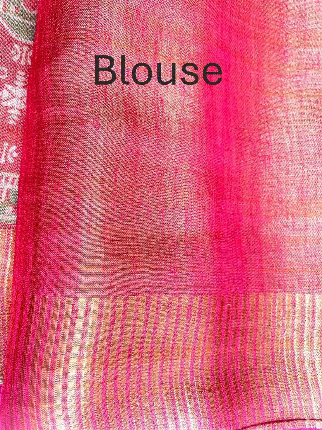 Magenta and Gold Glass Tissue saree
