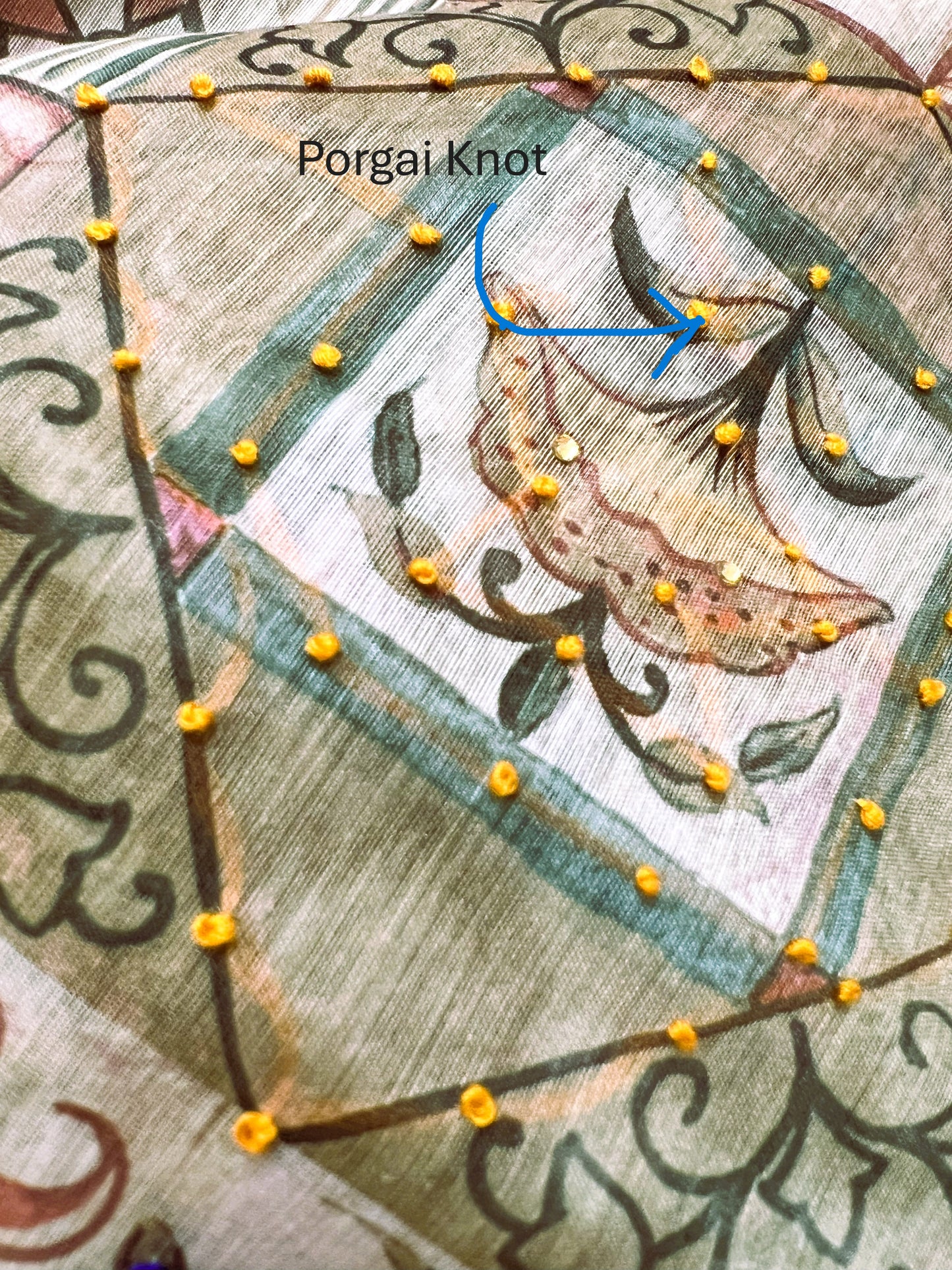 The TAJ Saree with floral and geometric pattern