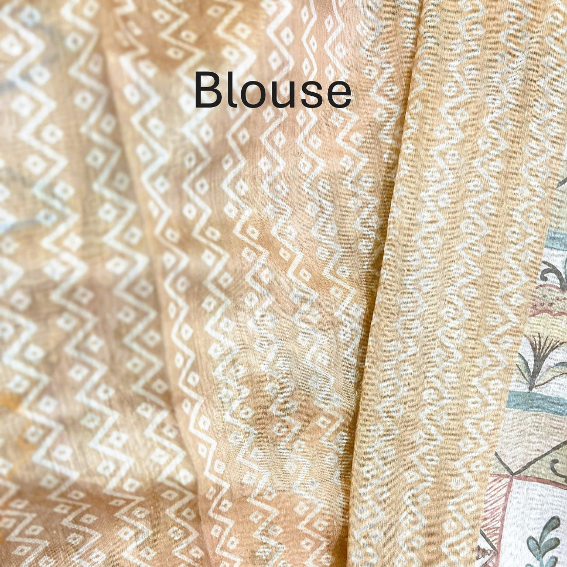 The TAJ Saree with floral and geometric pattern