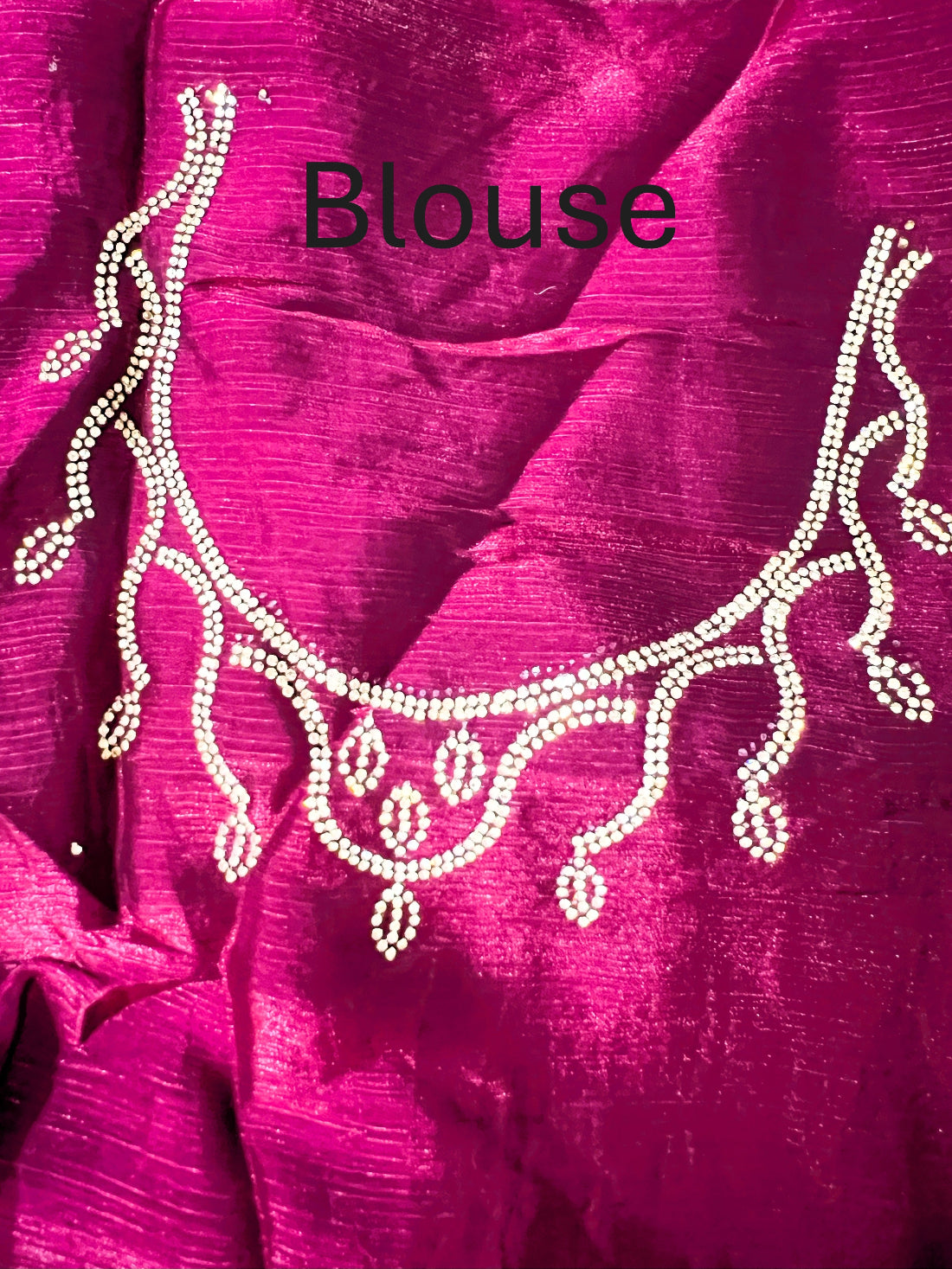 Wine colored Fancy Saree with Swaroski Embellished Border