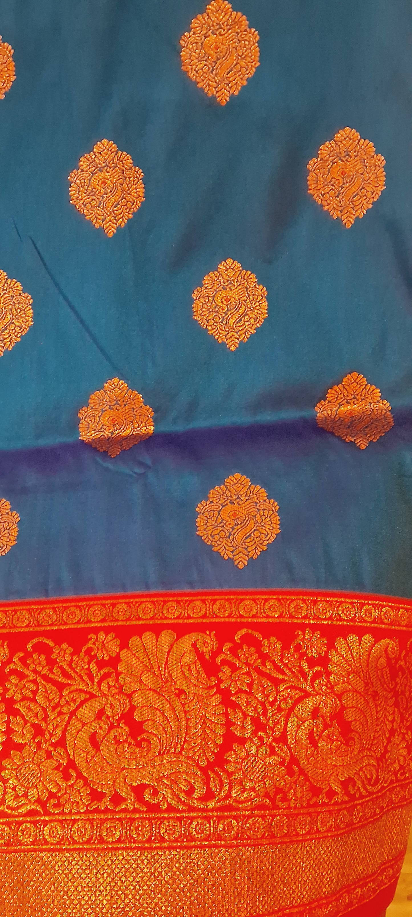 Royal Blue Banarasi Saree with Buttis