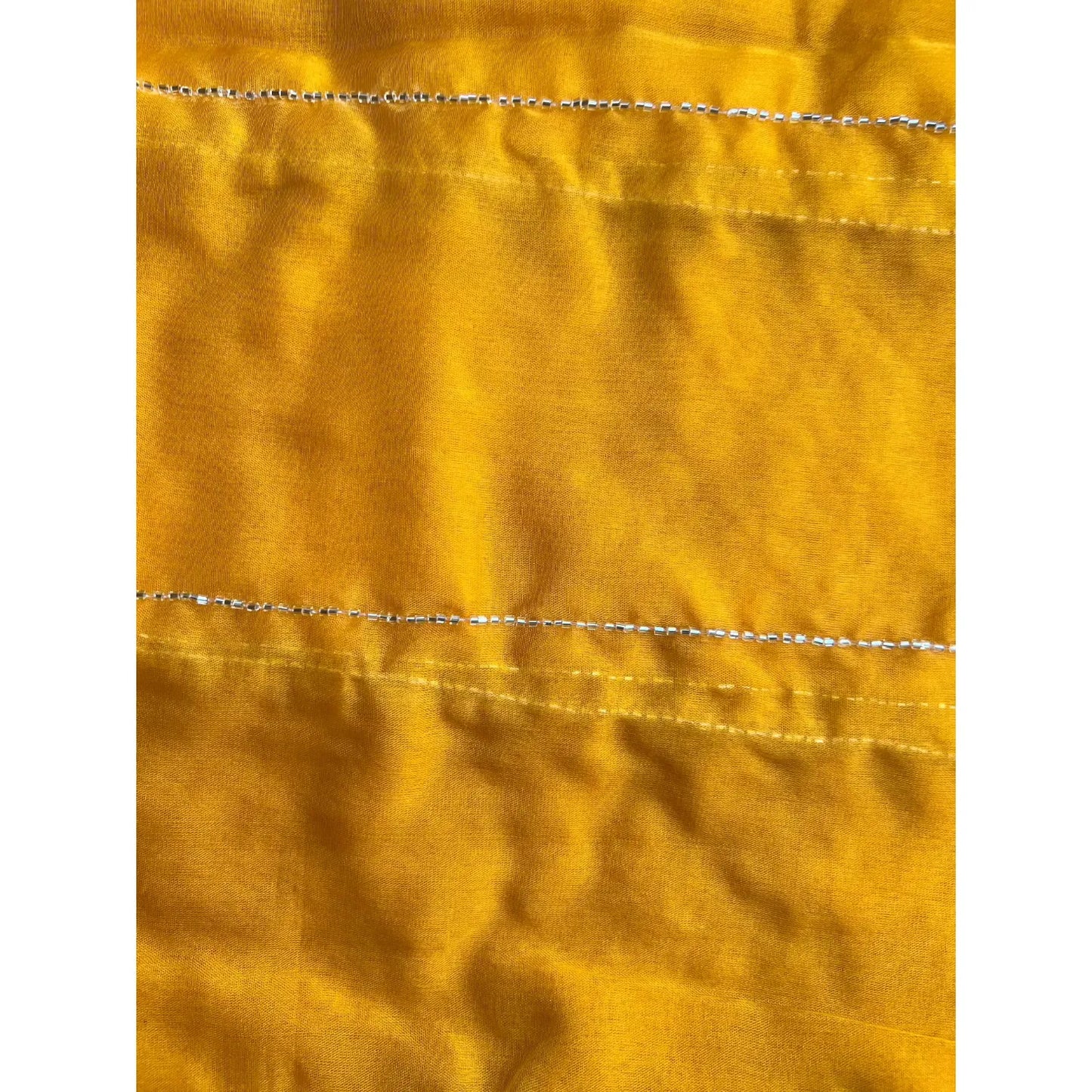 Mustard Yellow Organza Saree with Sequins and Gotta Patti work