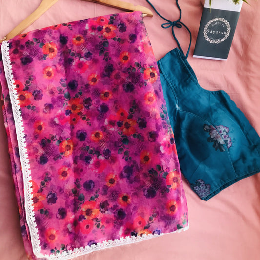 Orange flower in Purple sky